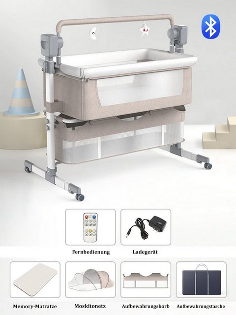 TPFLiving Beistellbett Babybett Babywiege mit Soundsystem und automatischer günstig online kaufen