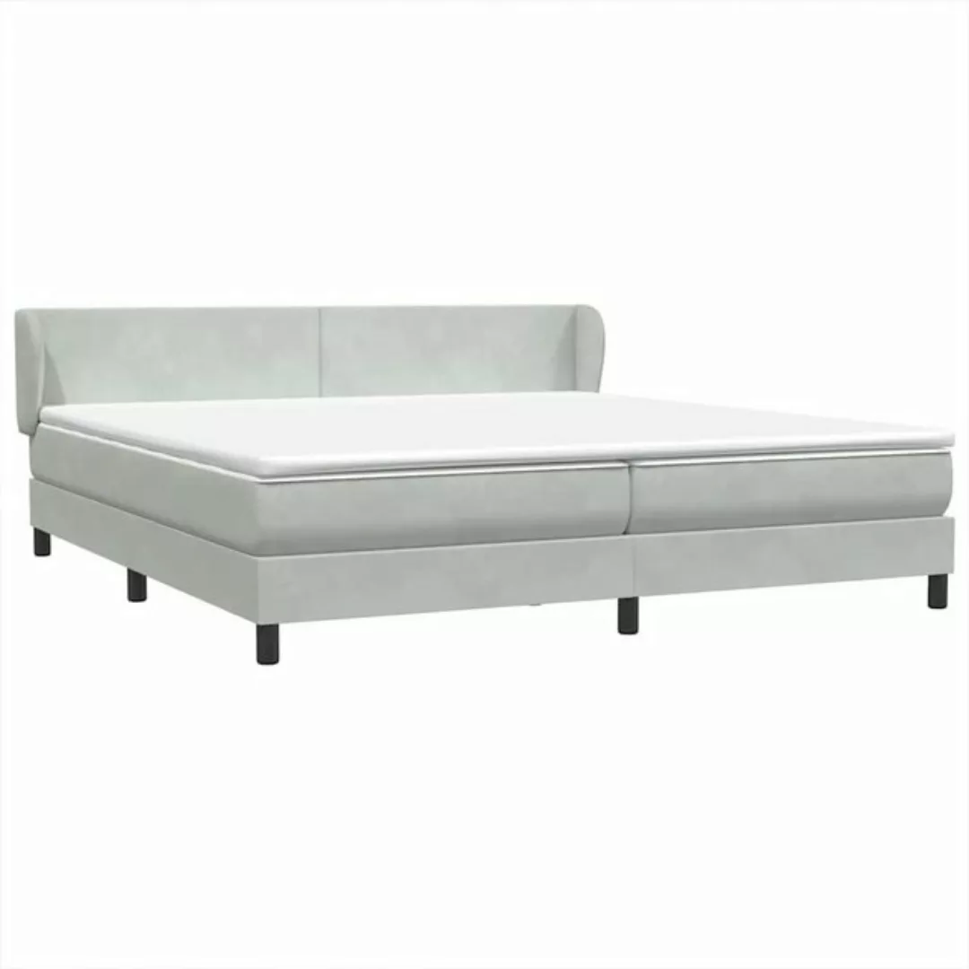 vidaXL Bett Boxspringbett mit Matratzen Hellgrau 180x210 cm Samt günstig online kaufen