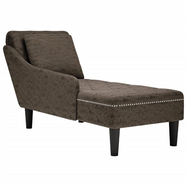 vidaXL Chaiselongue Chaiselongue mit Kissen & Rechter Armlehne Grau Kunstle günstig online kaufen