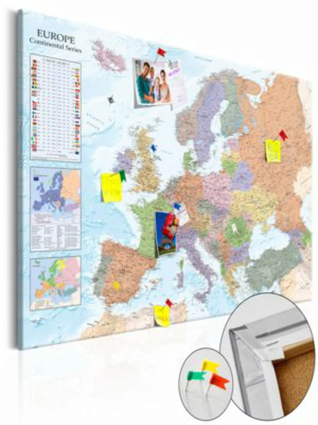 artgeist Pinnwand Bild World Maps: Europe [Cork Map] mehrfarbig Gr. 90 x 60 günstig online kaufen