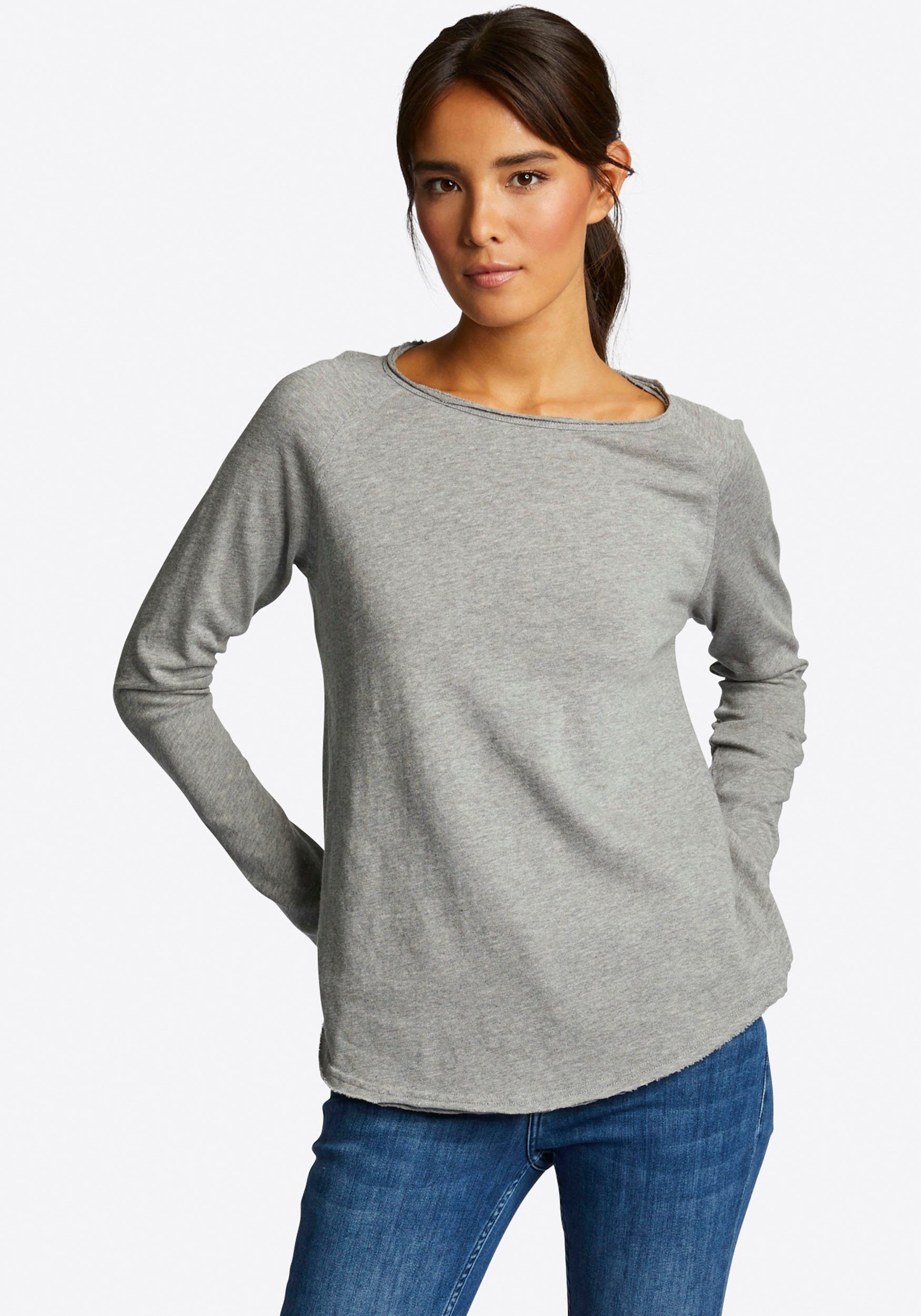 RICHROYAL Langarmshirt "2409 O HJ LS", mit offener Ausschnittkante und Saum günstig online kaufen