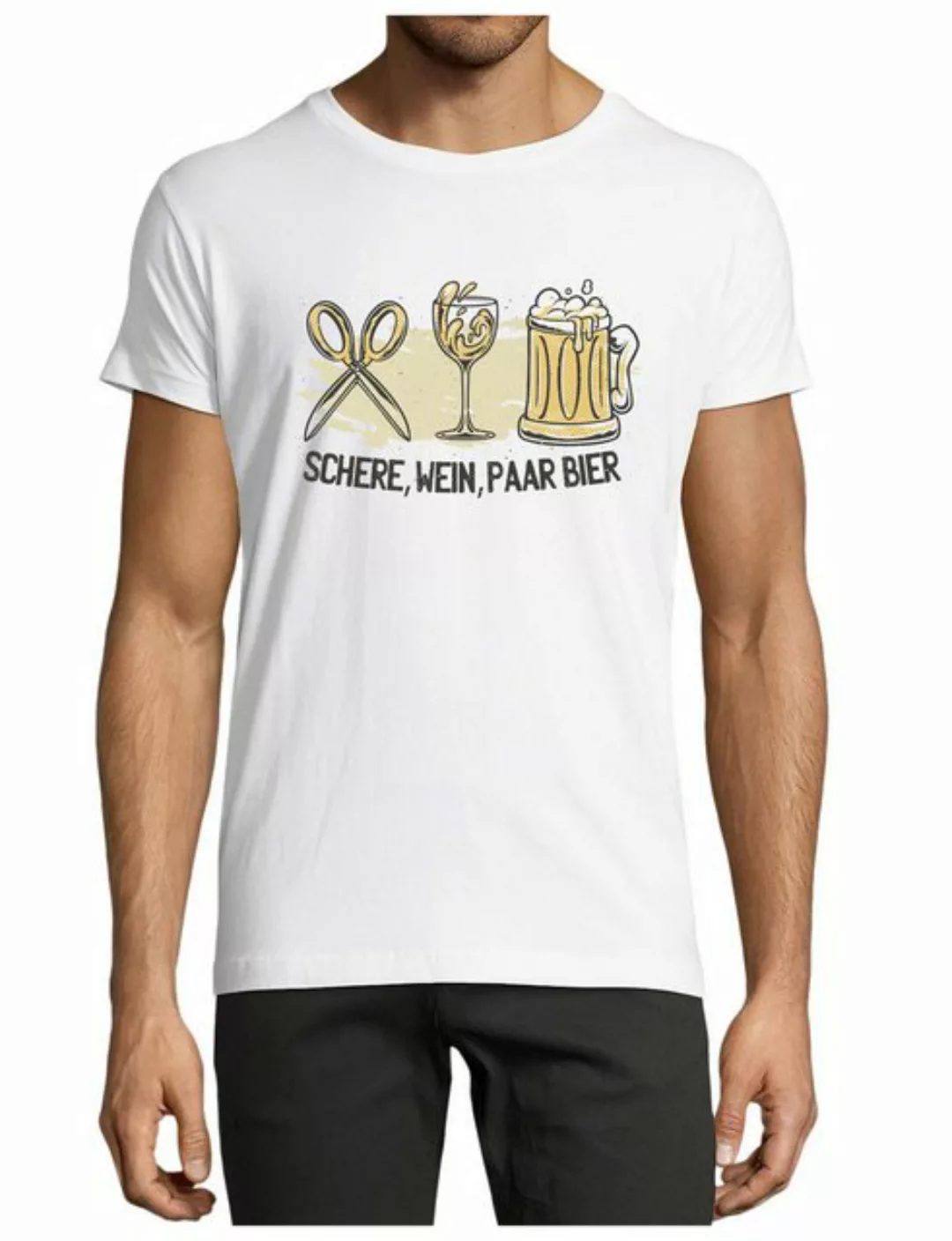 MyDesign24 T-Shirt Herren Sprüche Shirt - Trinkshirt Schere, Wein, Paar Bie günstig online kaufen