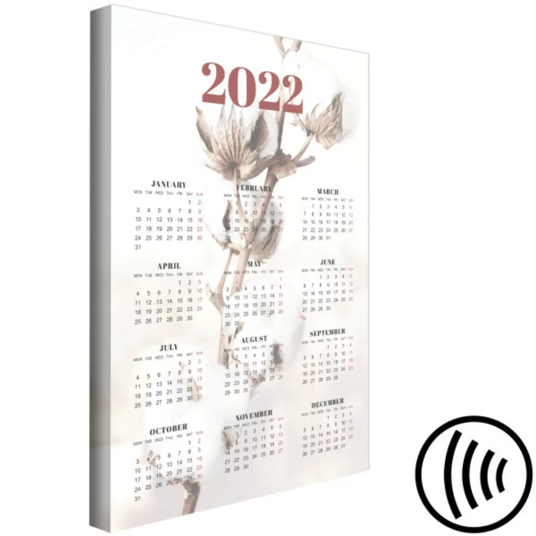Wandbild Calendar 2022: Blooming Cotton (1 Part) Vertical XXL günstig online kaufen