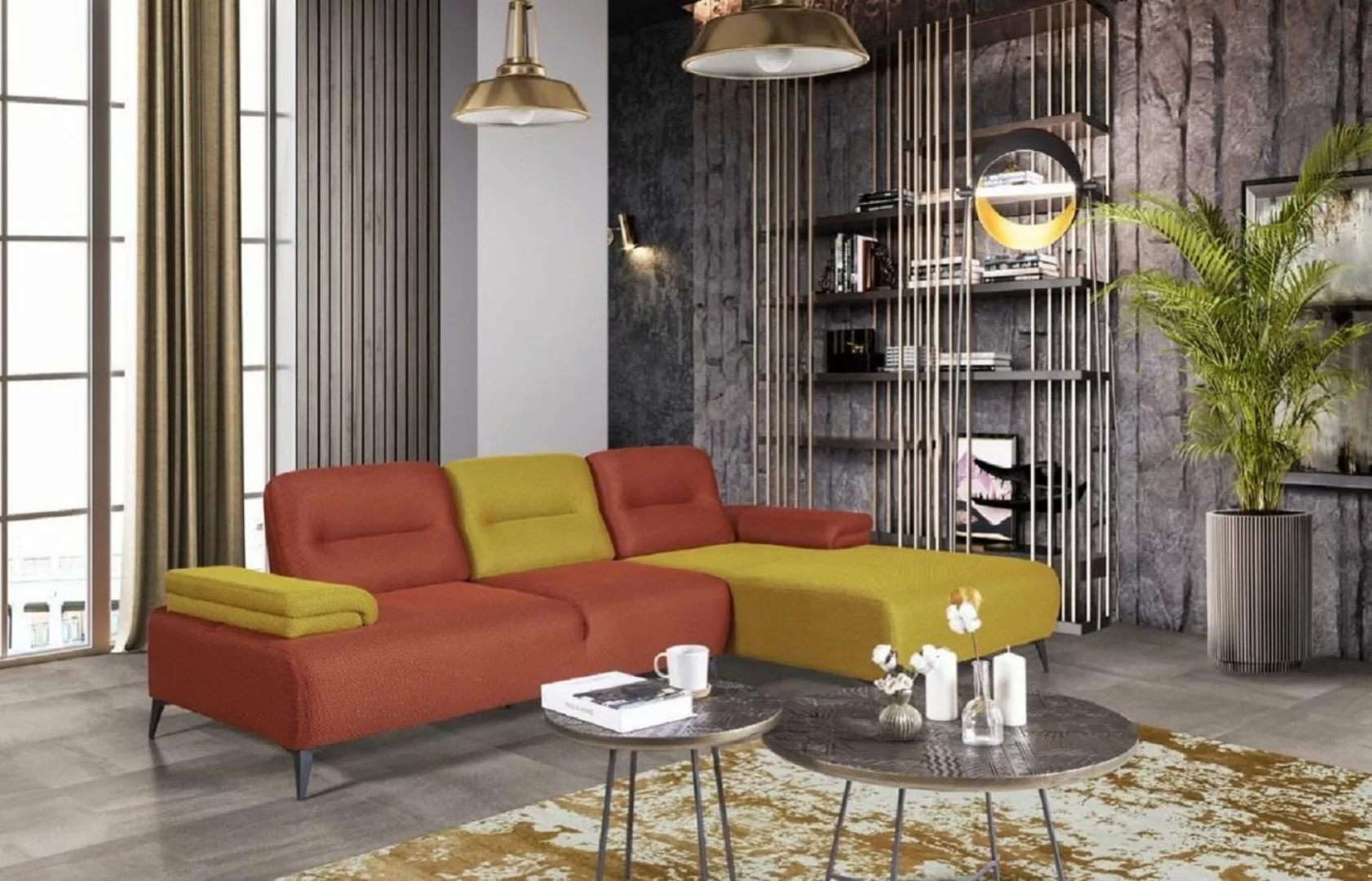 JVmoebel Ecksofa Zweifarbiges L-Form Ecksofa Designer Wohnzimmer Sofa Moder günstig online kaufen