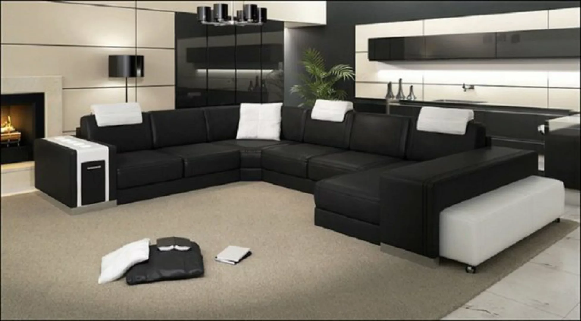 JVmoebel Ecksofa, Design Ecksofa Sofa Wohnlandschaft U Form Polster Couch L günstig online kaufen