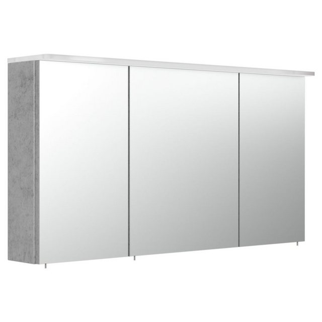 Lomadox Spiegelschrank 120cm NEWLAND-02 inkl. LED-Acryllampe, Beton-Optik, günstig online kaufen