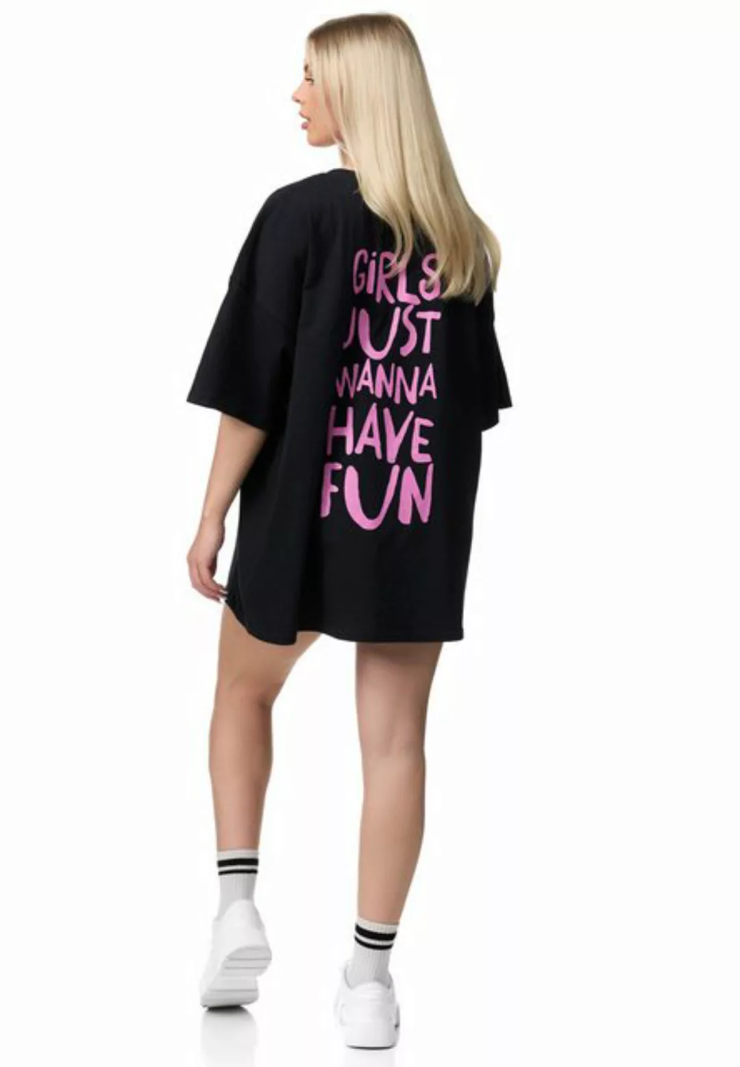 Worldclassca T-Shirt Worldclassca Oversized Girls Print T-Shirt lang Tee So günstig online kaufen