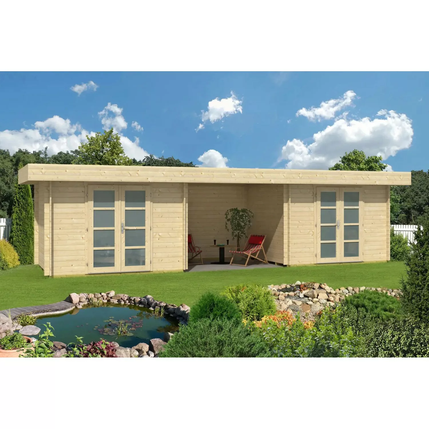 Carlsson Gartenhaus Johann-28 Flachdach Imprägniert 870 cm x 235 cm günstig online kaufen