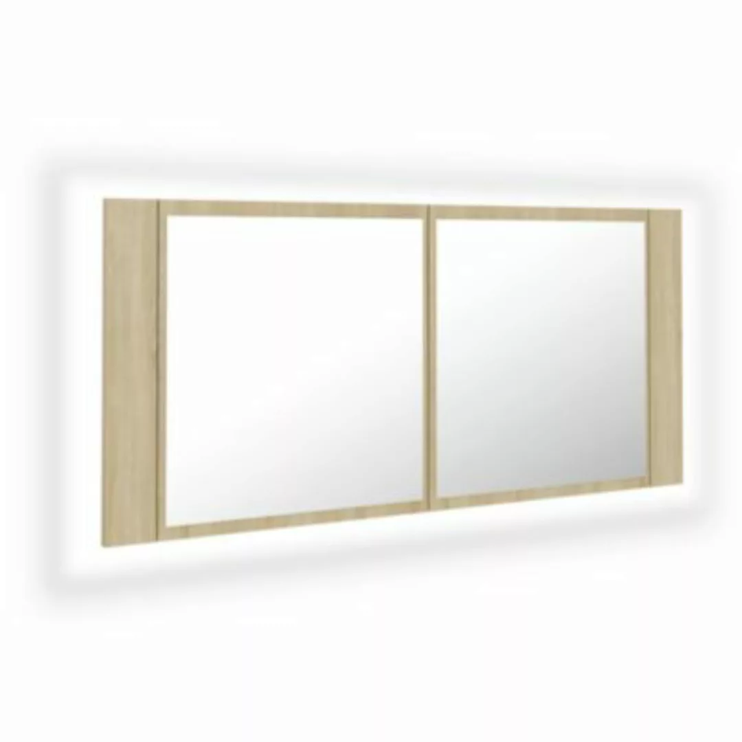 Led-bad-spiegelschrank Sonoma-eiche 100x12x45 Cm günstig online kaufen