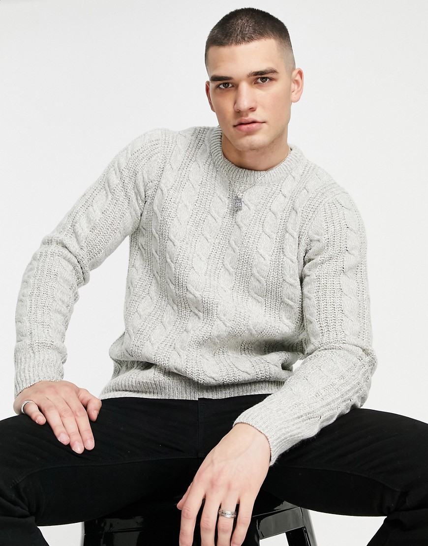 French Connection – Strickpullover aus einer Wollmischung in Ecru mit Rundh günstig online kaufen