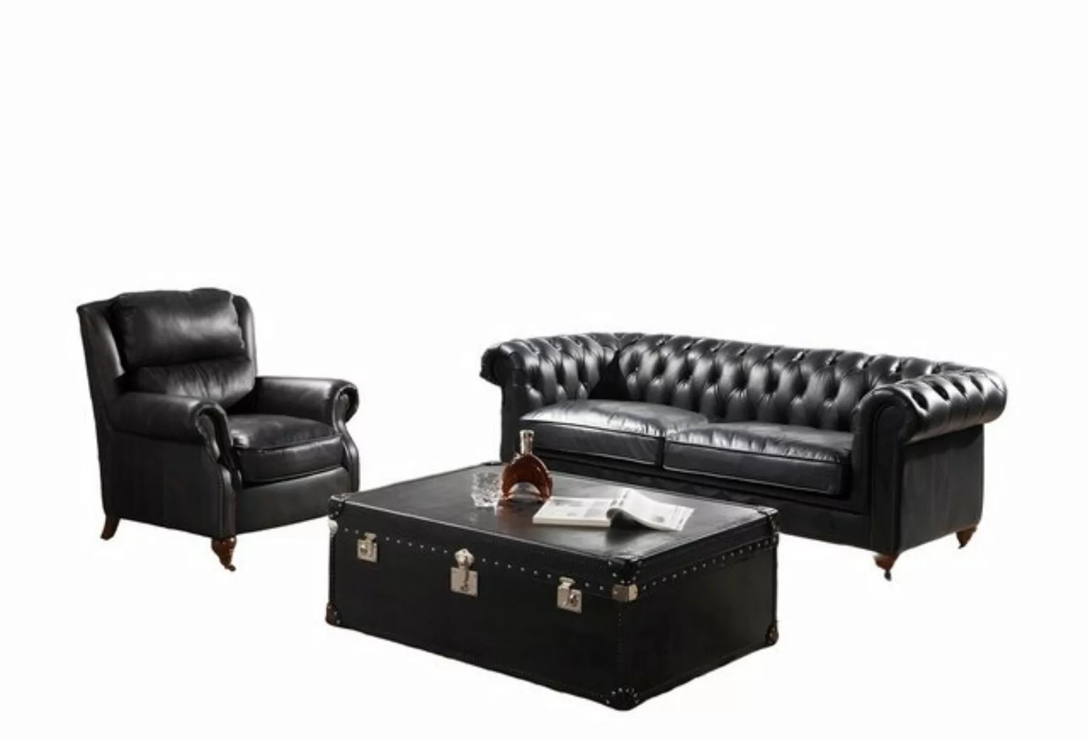 Xlmoebel Sofa Neues 2-teiliges Set: Vintage-Leder-Möbel im Stil eines, Herg günstig online kaufen