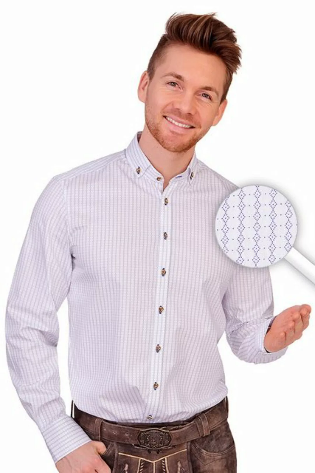 orbis Trachtenhemd Trachtenhemd - PRIAMO - weiß/blau, weiß/grün günstig online kaufen