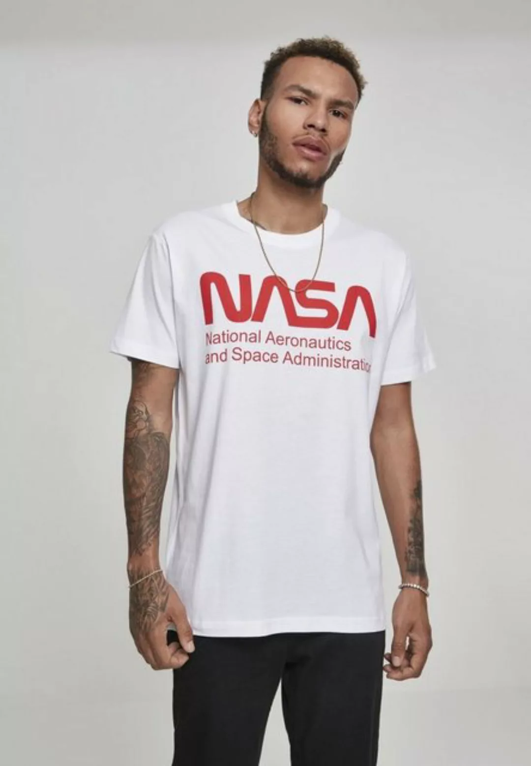 MisterTee T-Shirt "MisterTee Herren NASA Wormlogo Tee" günstig online kaufen