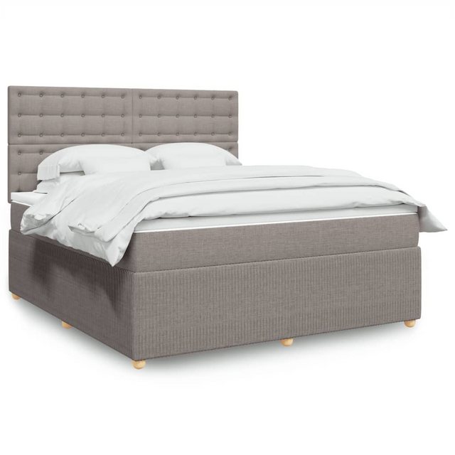 vidaXL Boxspringbett, Boxspringbett mit Matratze Taupe 180x200 cm Stoff günstig online kaufen