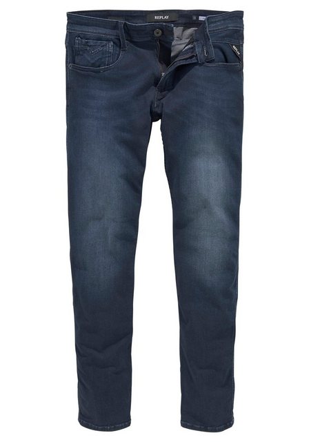 Replay Herren Jeans Anbass - Slim Fit - Grau - Dark Grey Denim günstig online kaufen