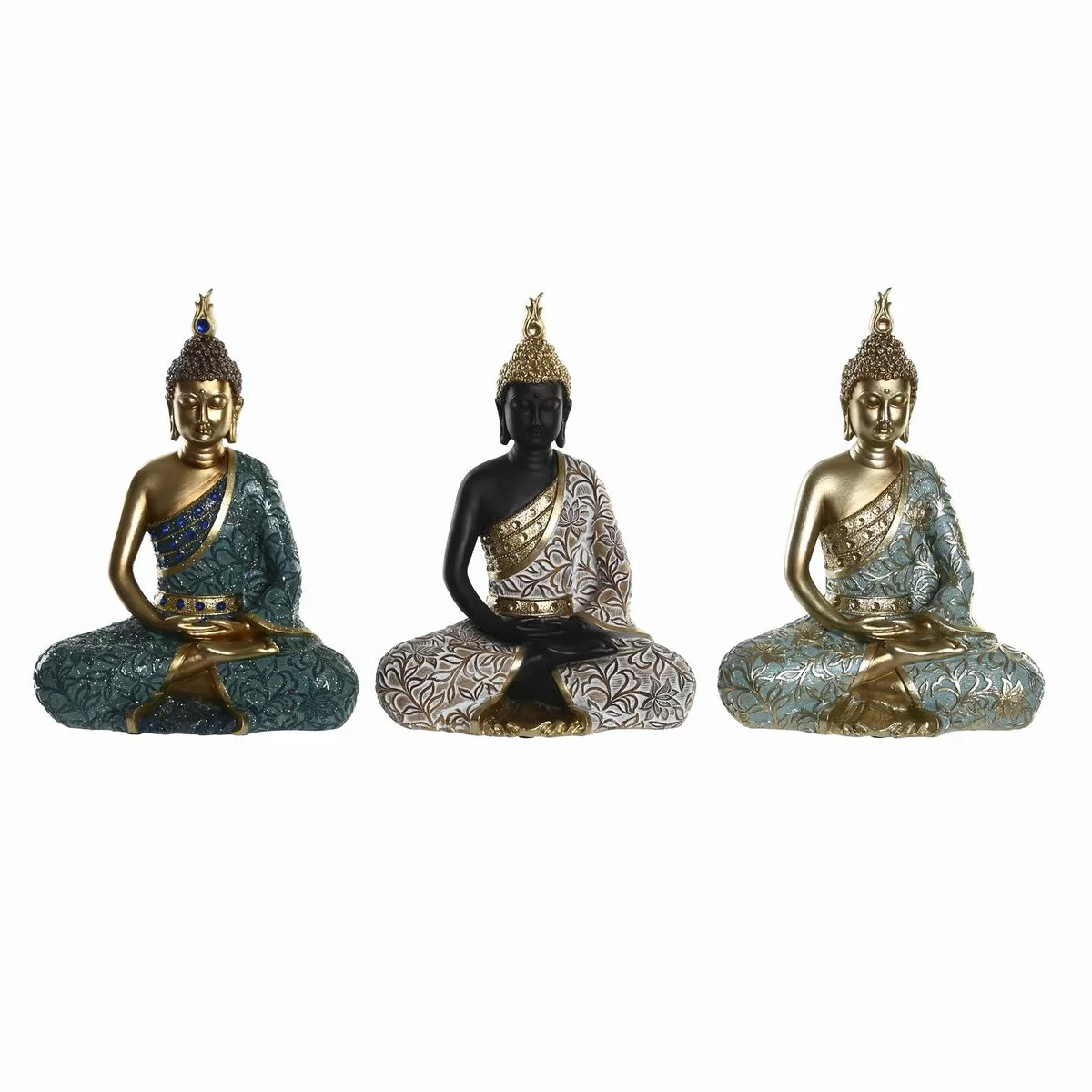 Deko-figur Dkd Home Decor Schwarz Buddha Türkis Grün Harz Orientalisch (20 günstig online kaufen