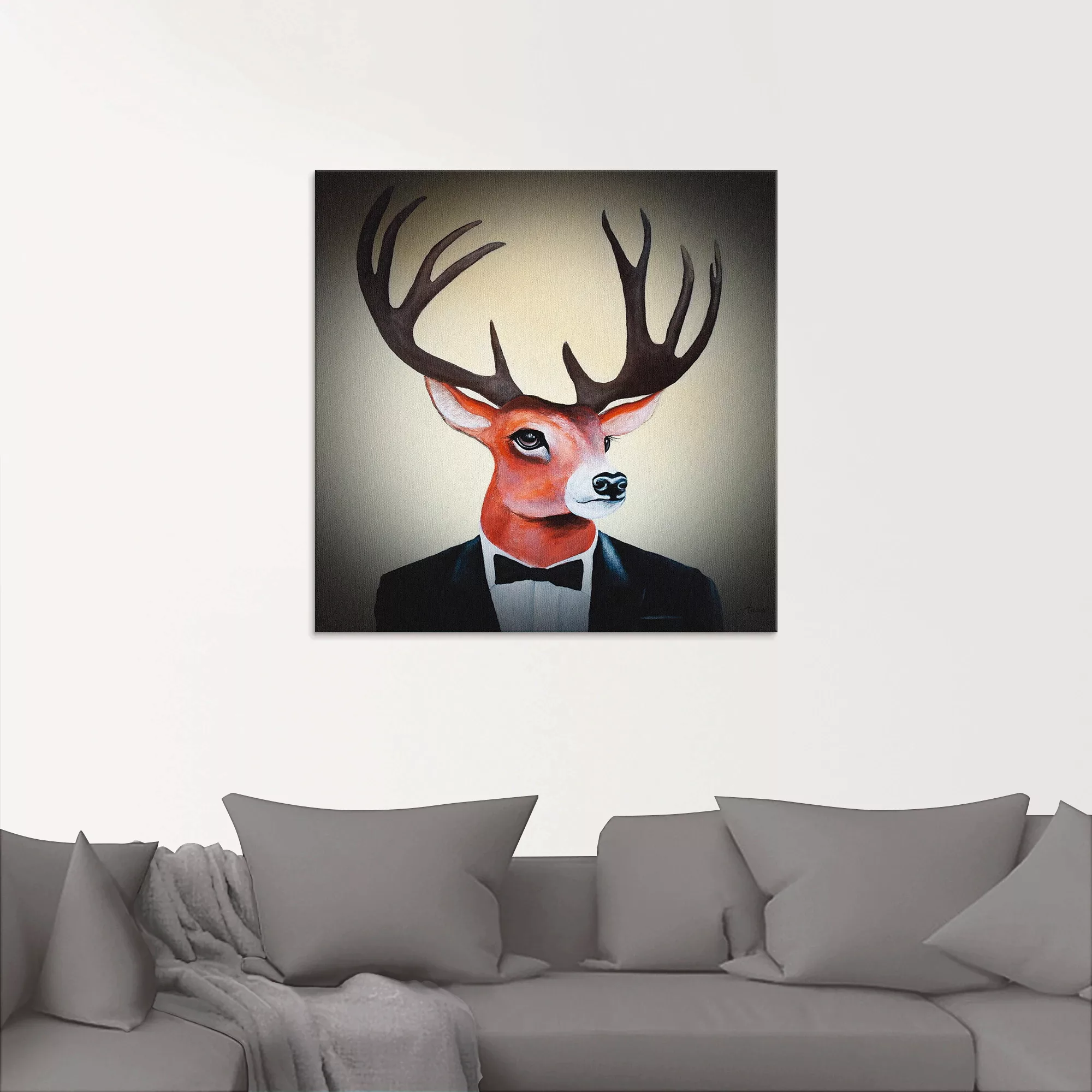 Artland Glasbild "Undercover Hirsch", Humor, (1 St.), in verschiedenen Größ günstig online kaufen