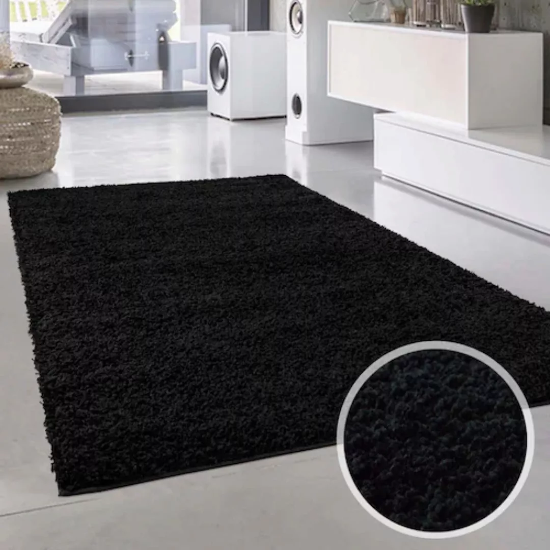 Carpet City Hochflor-Teppich »Shaggi uni 500«, rechteckig, 30 mm Höhe, Shag günstig online kaufen