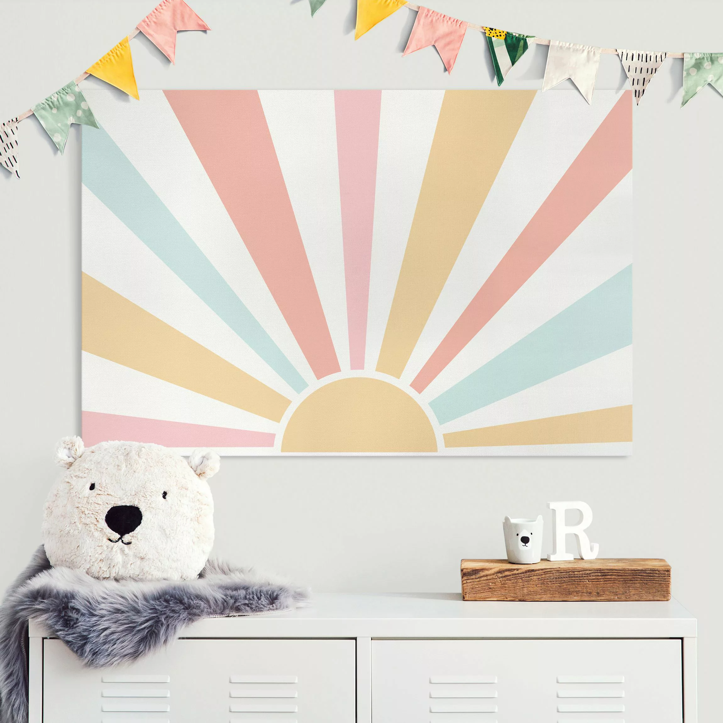 Leinwandbild Boho Sonne Pastell günstig online kaufen