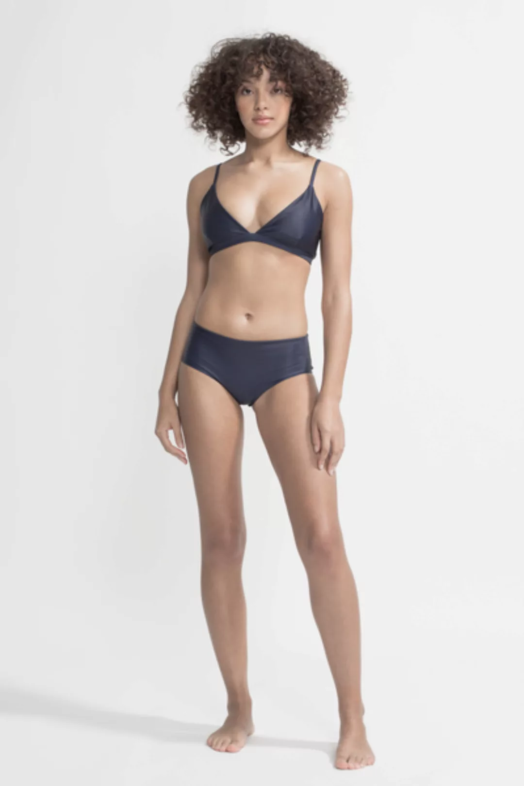 Bikini Top Amami - Reversible Surf Bikini – Dark Blue / Solid Brown günstig online kaufen