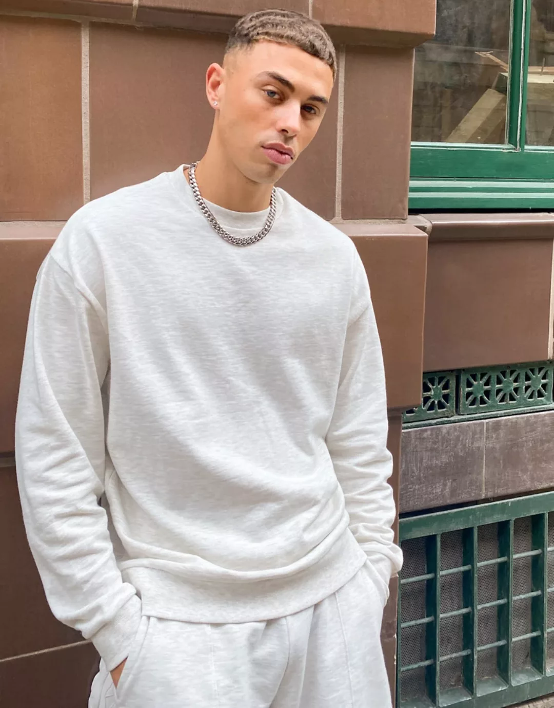 ASOS DESIGN – Oversize-Sweatshirt in Weiß, Kombiteil günstig online kaufen