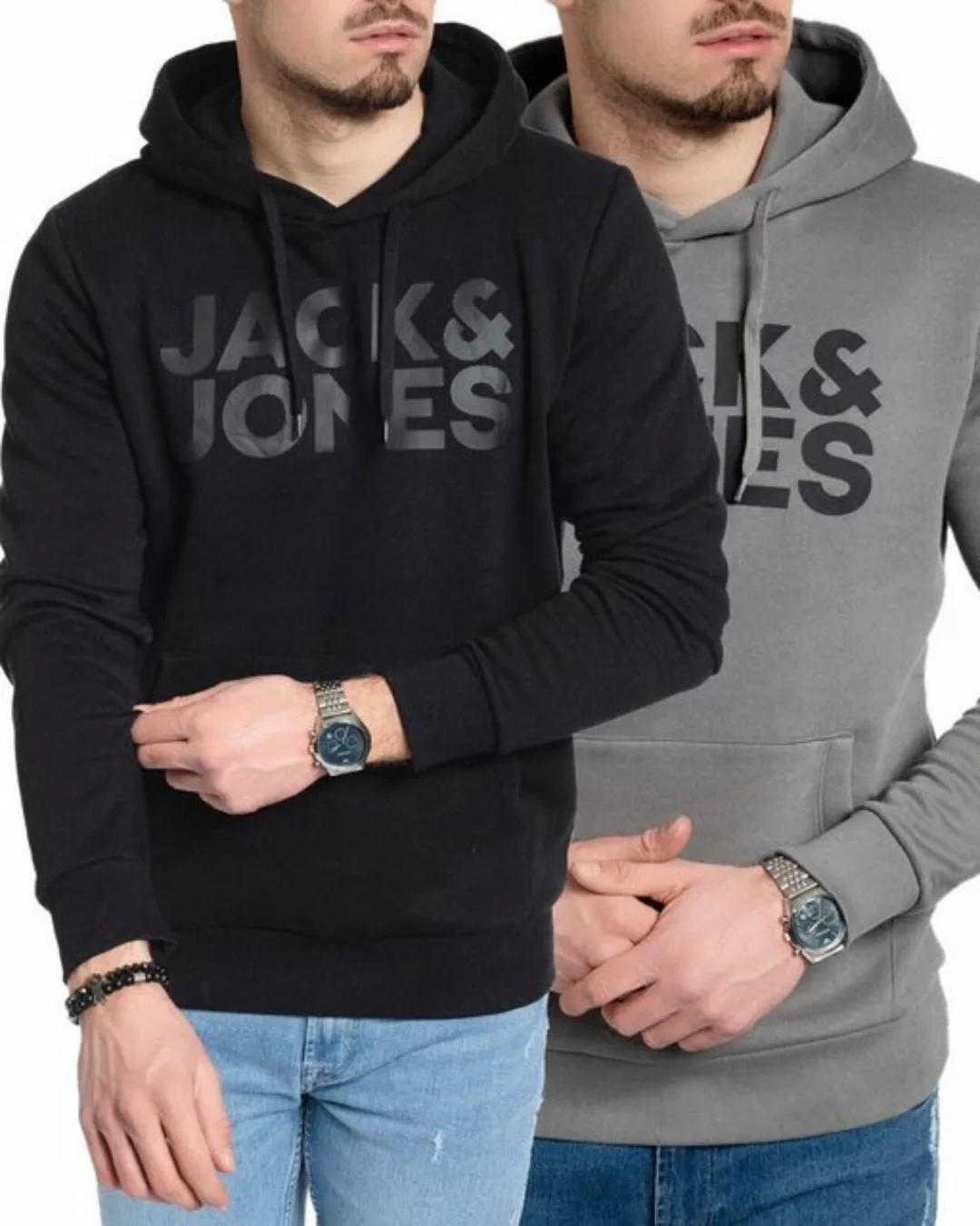 Jack & Jones Kapuzenpullover (Spar Set, Doppelpack) mit Printaufdruck günstig online kaufen