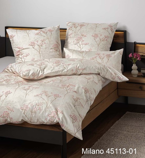 Janine Janine Mako-Satin Bettwäsche MILANO 45113 sand koralle pink Größe: günstig online kaufen