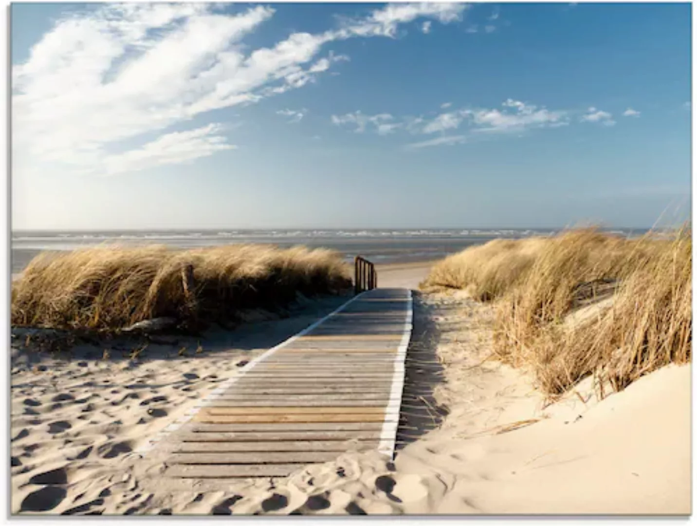 Artland Glasbild »Nordseestrand auf Langeoog - Steg«, Strand, (1 St.), in v günstig online kaufen