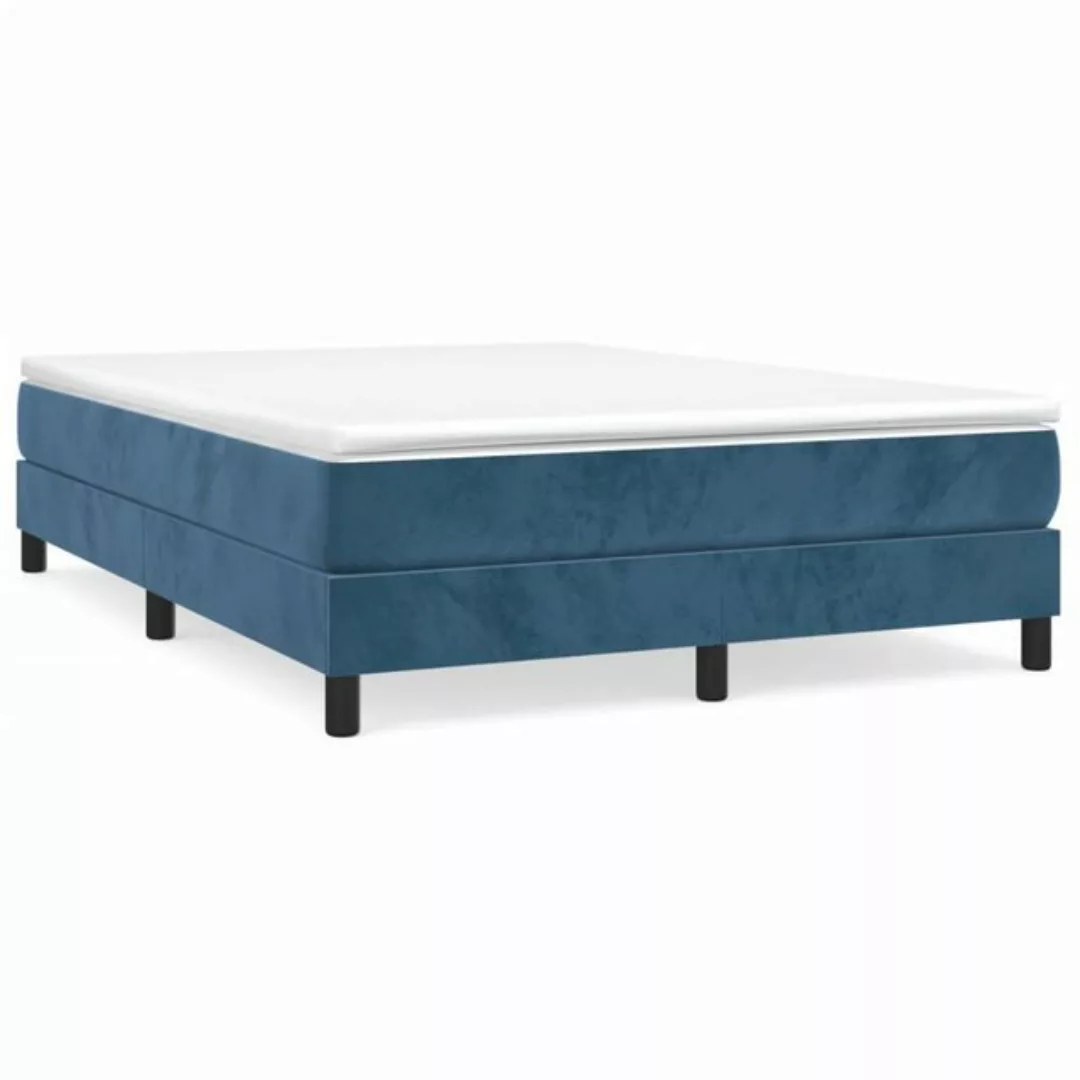 vidaXL Boxspringbett Dunkelblau 140x190 cm Samt1346695 günstig online kaufen