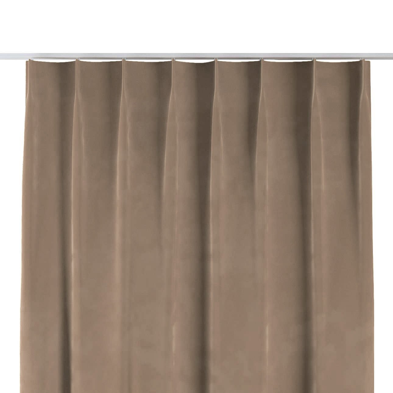 Vorhang mit flämischen 1-er Falten, beige, Velvet (704-35) günstig online kaufen