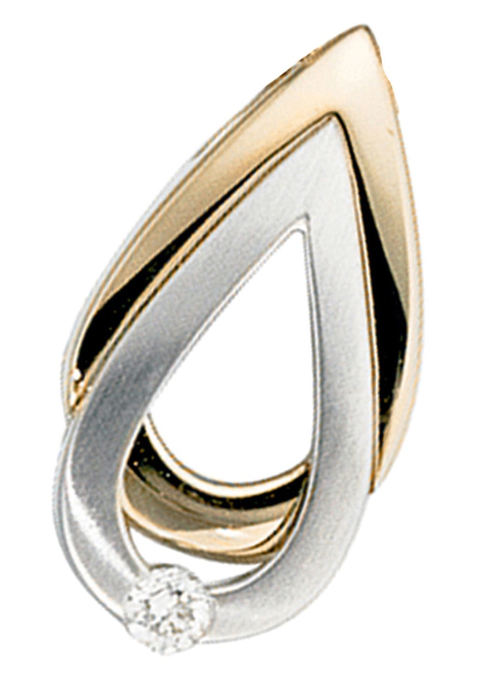 JOBO Kettenanhänger "Anhänger Tropfen", 585 Gold bicolor mit Diamant günstig online kaufen