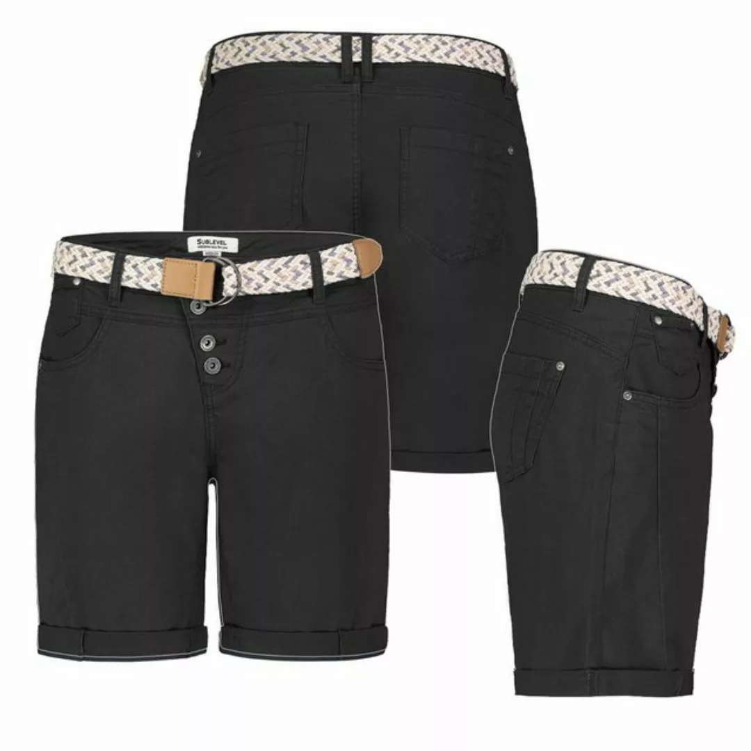 SUBLEVEL Bermudas Damen Short Bermuda kurze Hose Sommer Chino Stoff Sommer günstig online kaufen