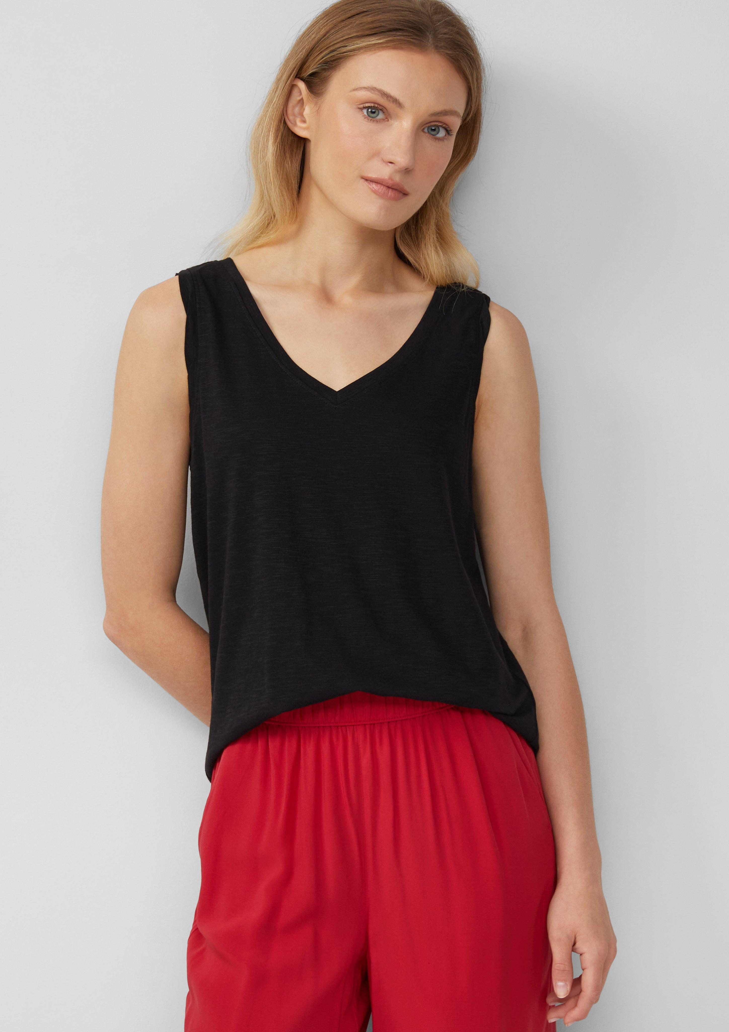 s.Oliver Shirttop Top mit Flammgarnstruktur und günstig online kaufen