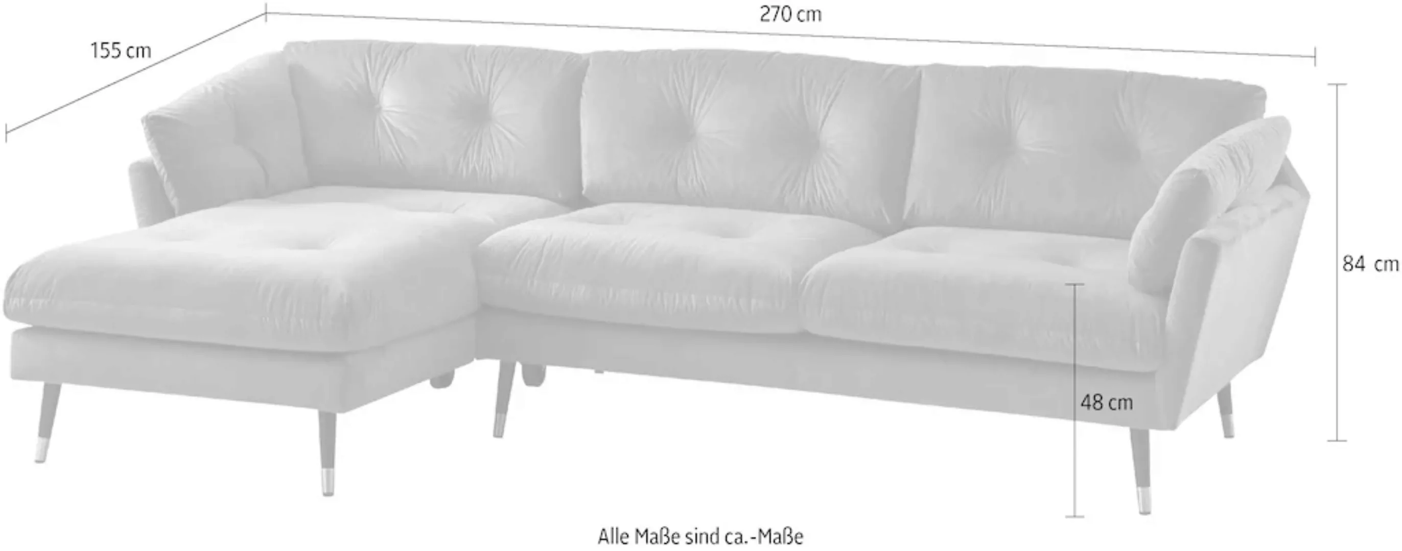 Trends by HG Ecksofa »Japan L-Form«, mit Fuß in Holz-Metallkombination, Rec günstig online kaufen