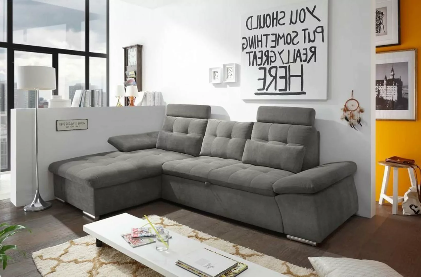 ED EXCITING DESIGN Ecksofa, Nalo Ecksofa 268x170 cm Couch Eckcouch Sofa Dun günstig online kaufen