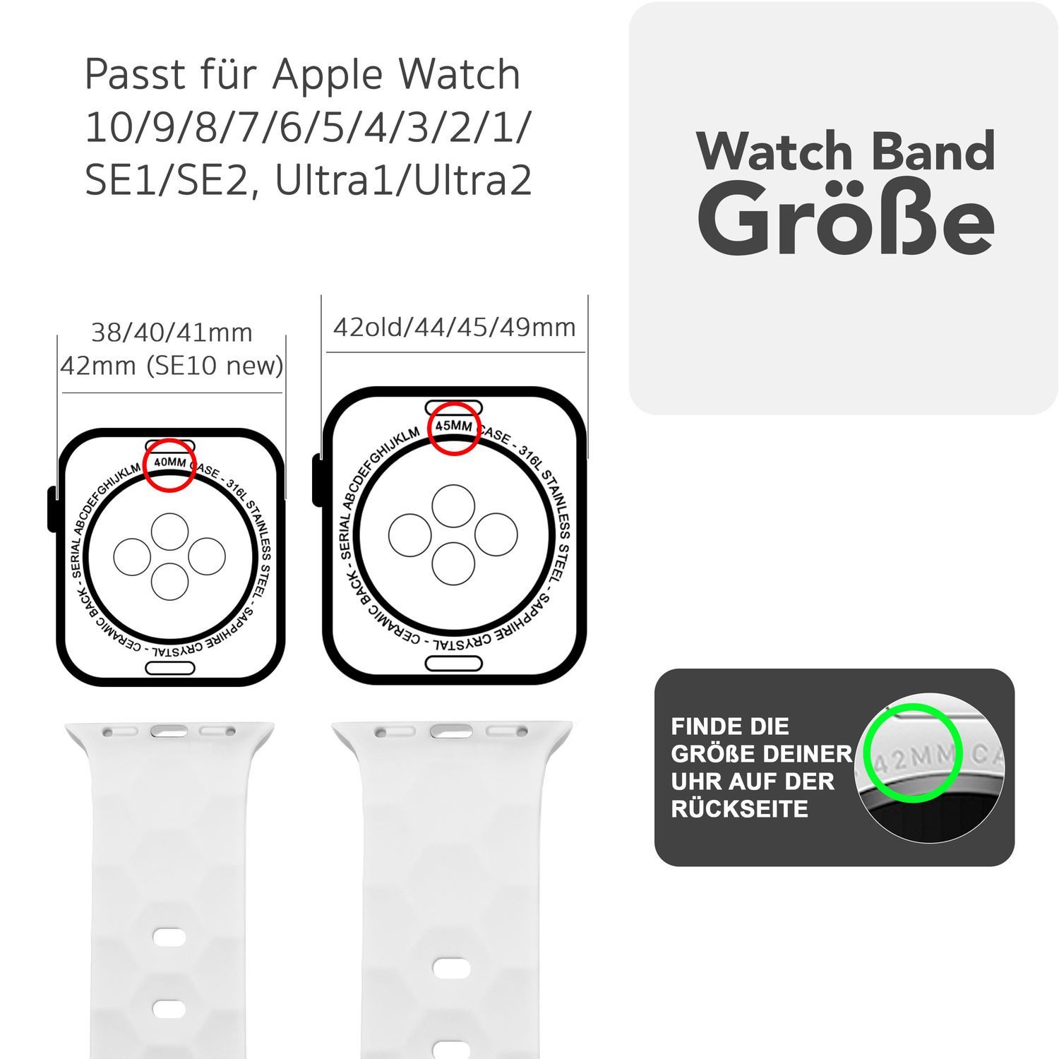 Nalia Smartwatch-Armband Apple Watch 49mm/46/45/44/42(Serie 1-3), günstig online kaufen
