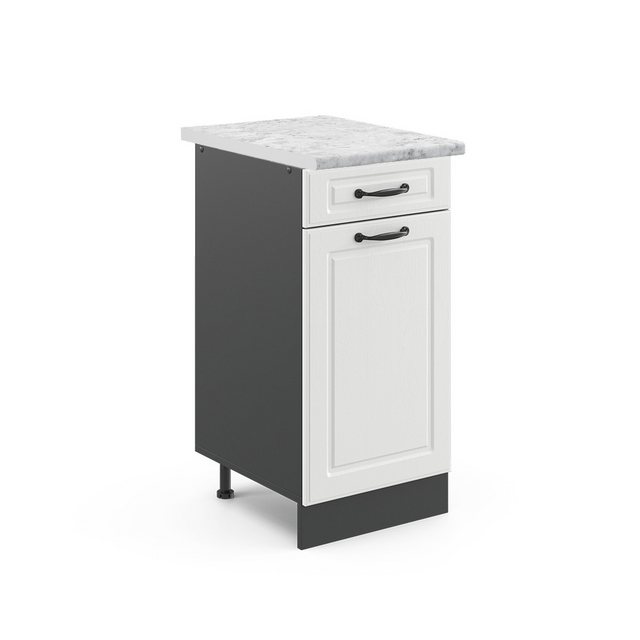 Vicco Unterschrank R-Line, Weiß Landhaus/Anthrazit, 40 cm, AP Marmor günstig online kaufen