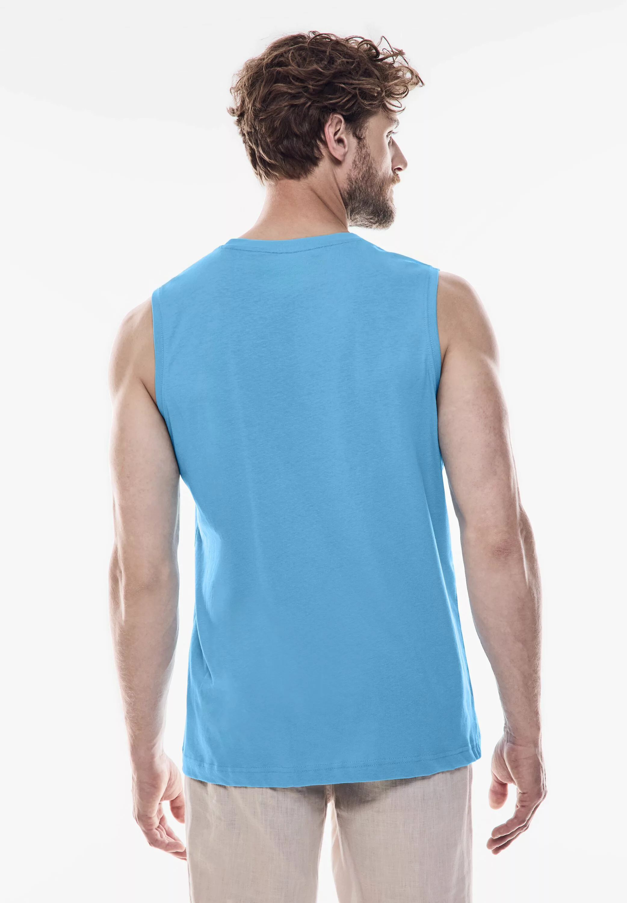 STREET ONE MEN Tanktop aus Jersey in Unifarbe günstig online kaufen