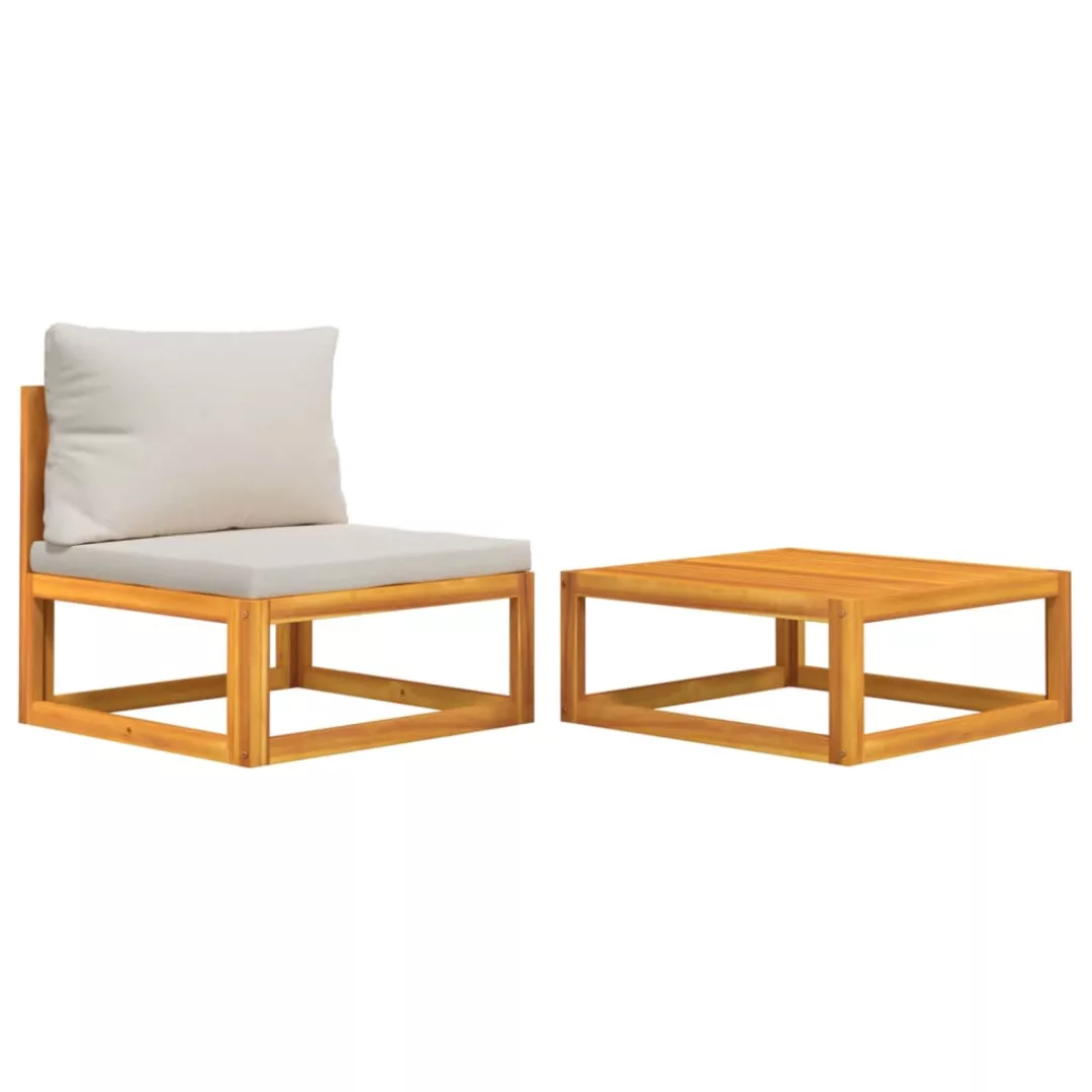 Vidaxl 2-tlg. Garten-sofa-set Mit Kissen Massivholz Akazie günstig online kaufen