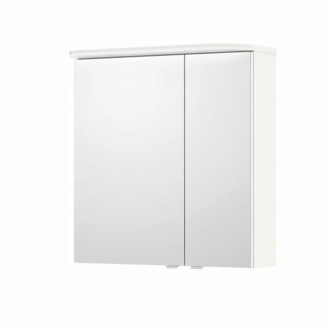 Spiegelschrank in weiß Glanz, 2-türig mit LED Beleuchtung BUDVA-66, B/H/T c günstig online kaufen