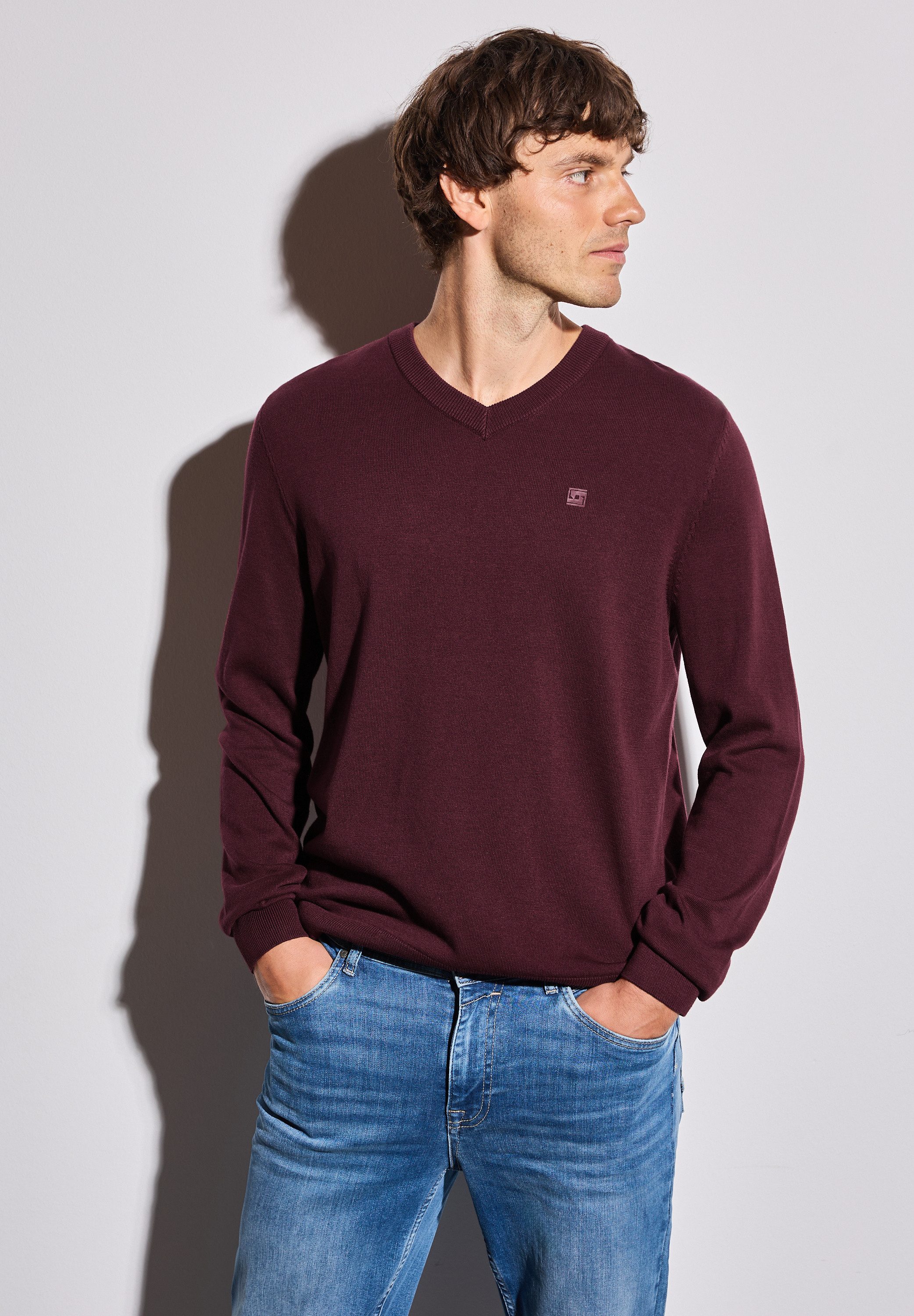 STREET ONE MEN Strickpullover aus reiner günstig online kaufen