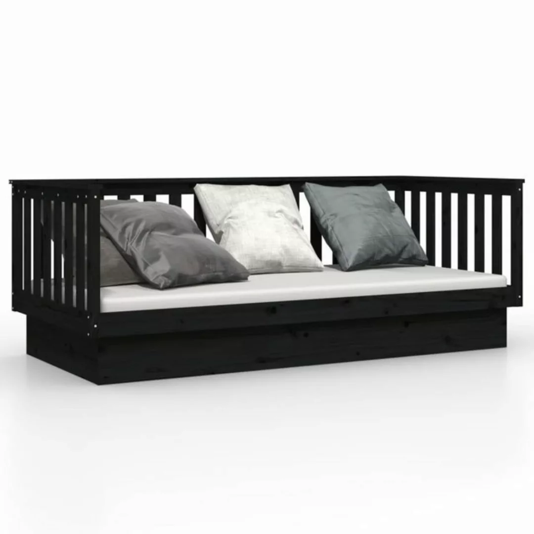 vidaXL Gästebett Gästebett Tagesbett Schwarz 80x200 cm Massivholz Kiefer Be günstig online kaufen