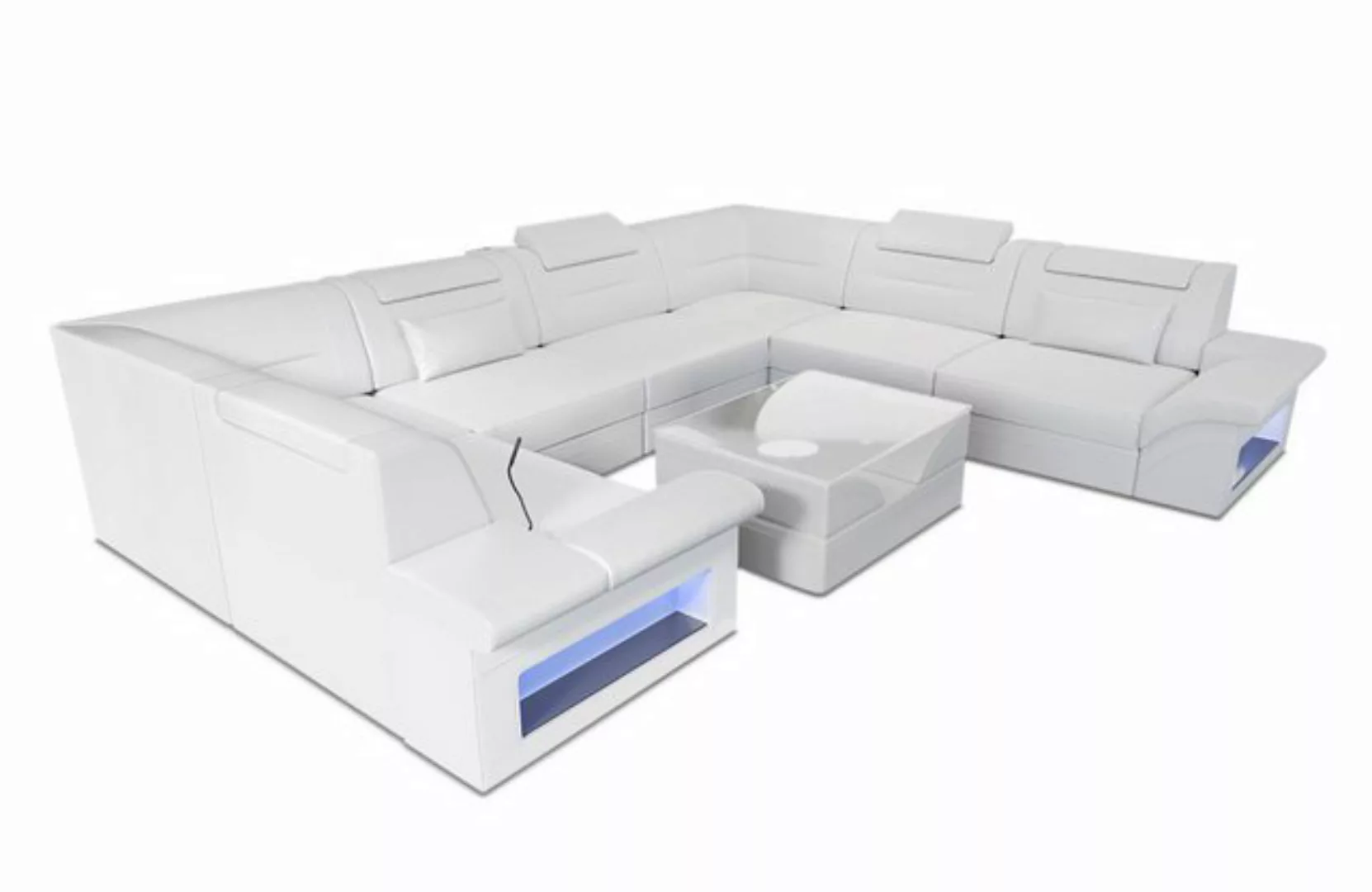 Sofa Dreams Wohnlandschaft Ledersofa Brianza U Form Leder Sofa, Couch, mit günstig online kaufen