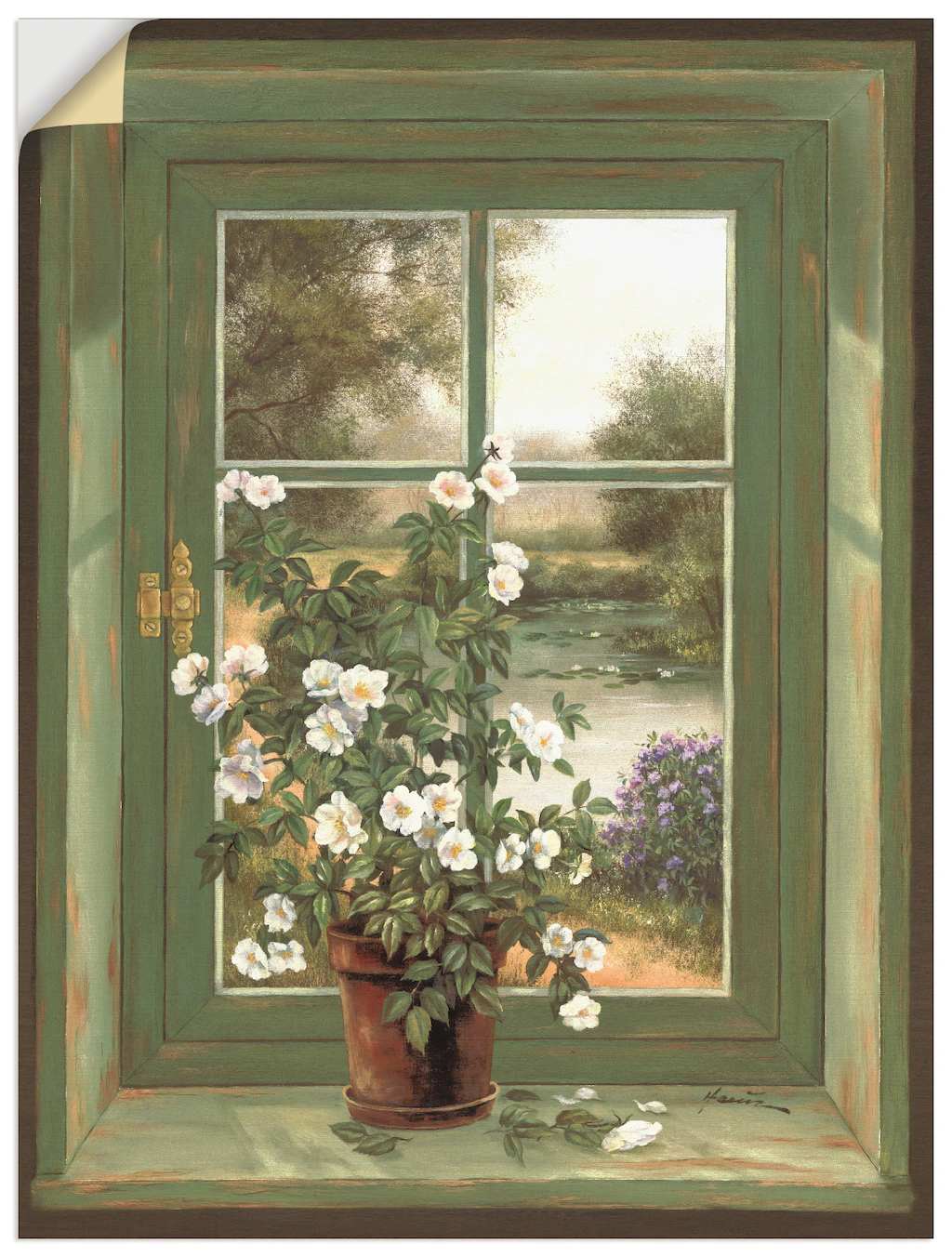 Artland Wandbild "Wildrosen am Fenster", Arrangements, (1 St.), als Alubild günstig online kaufen