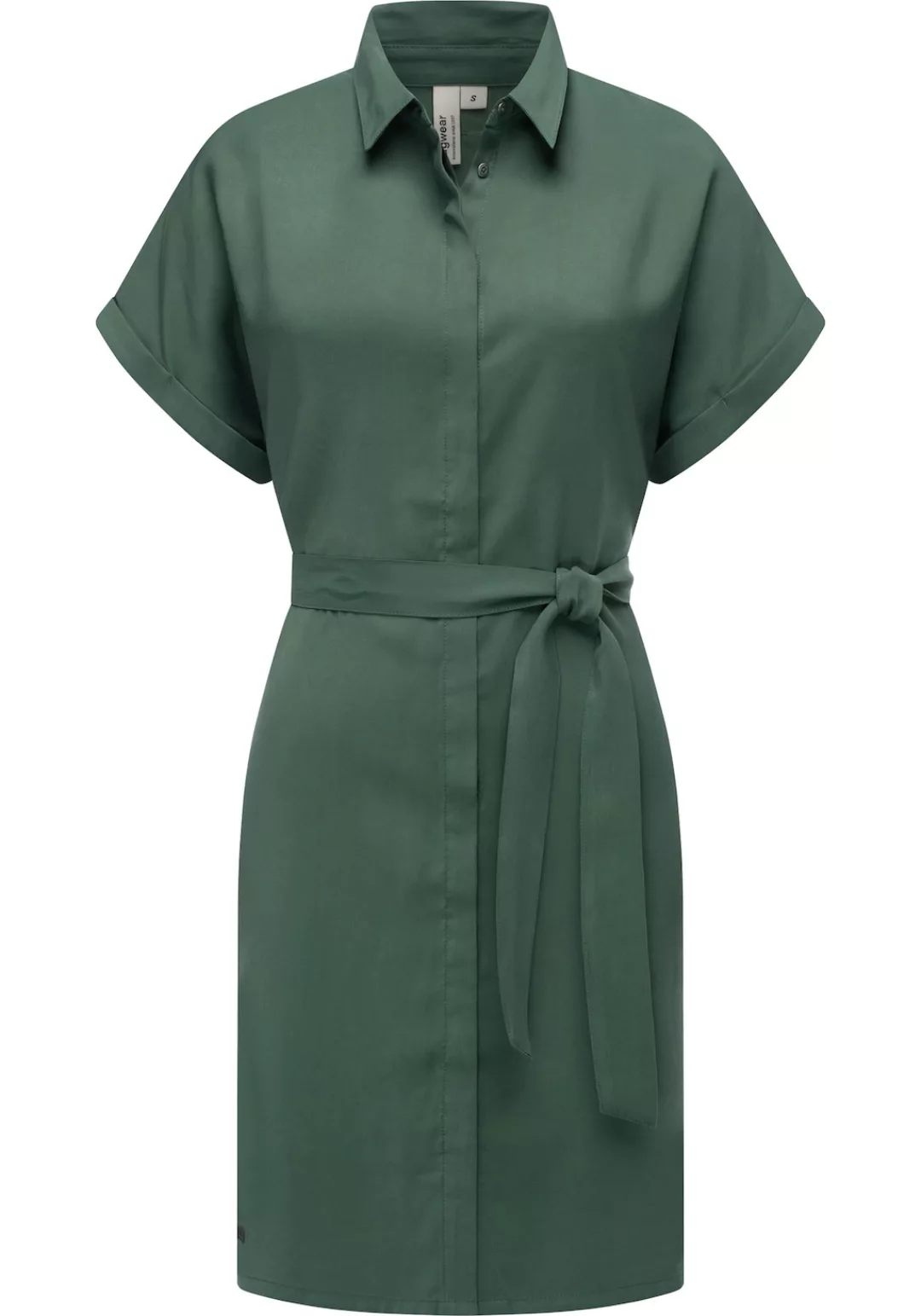 Ragwear Blusenkleid "Manilla", Kurzarm Midikleid mit Taillengürtel günstig online kaufen