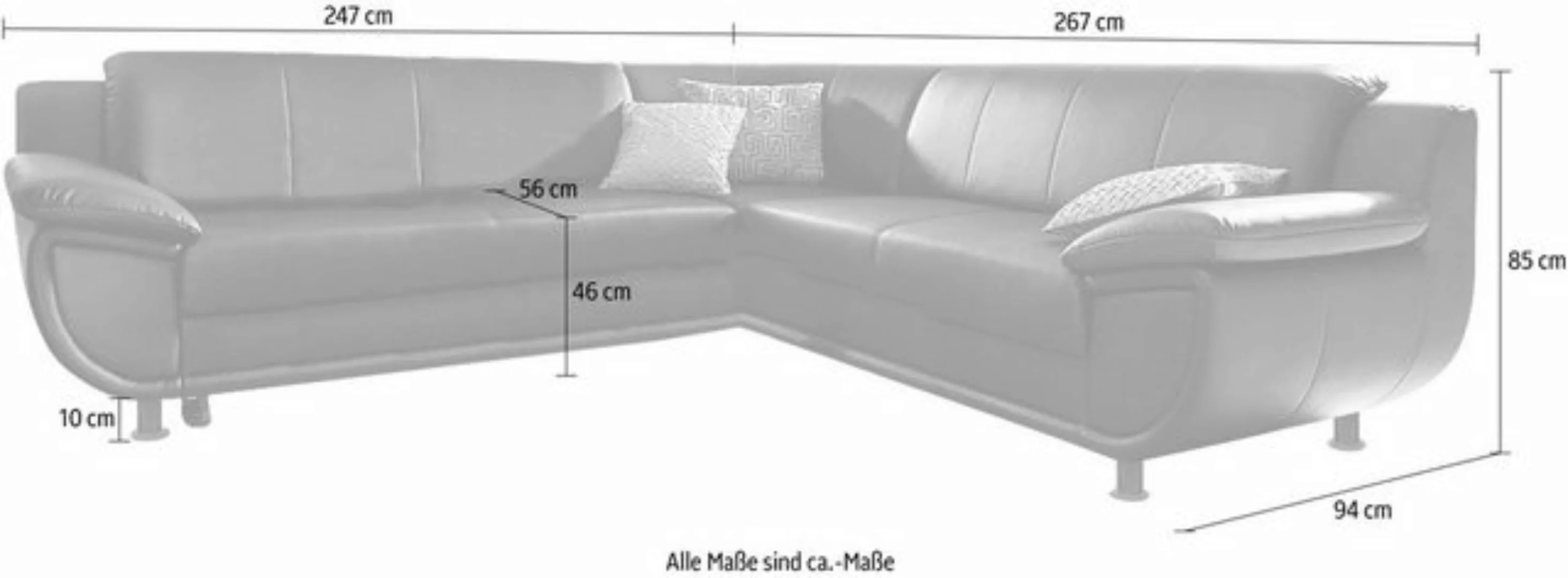 TRENDMANUFAKTUR Ecksofa »Rondo wahlweise mit Schlaffunktion, 267x247 cm (Bx günstig online kaufen