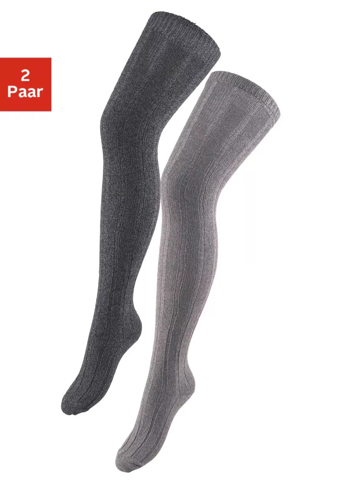 Lavana Overknees, (Packung, 2 Paar), in Melangequalität günstig online kaufen