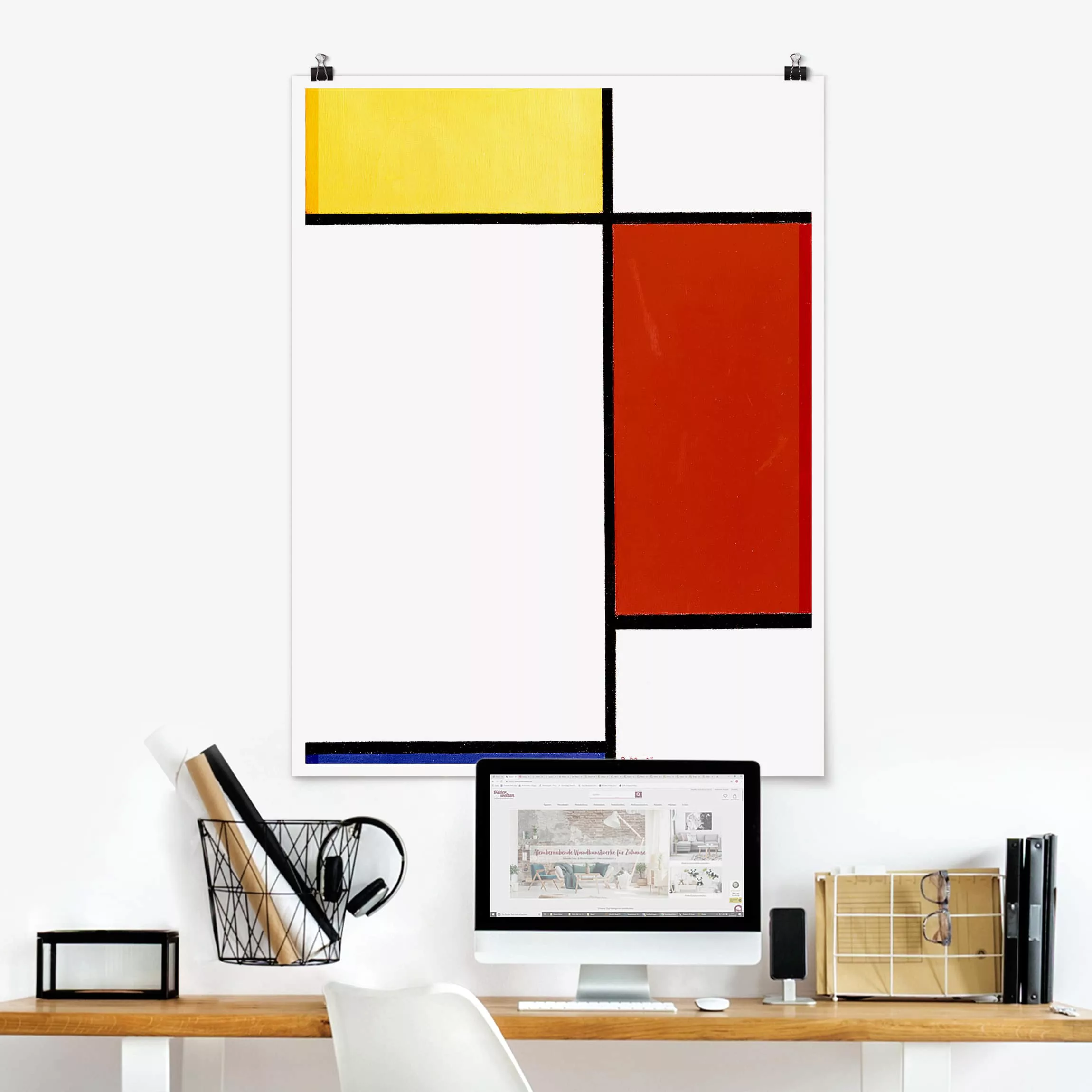 Poster Kunstdruck - Hochformat Piet Mondrian - Komposition I günstig online kaufen