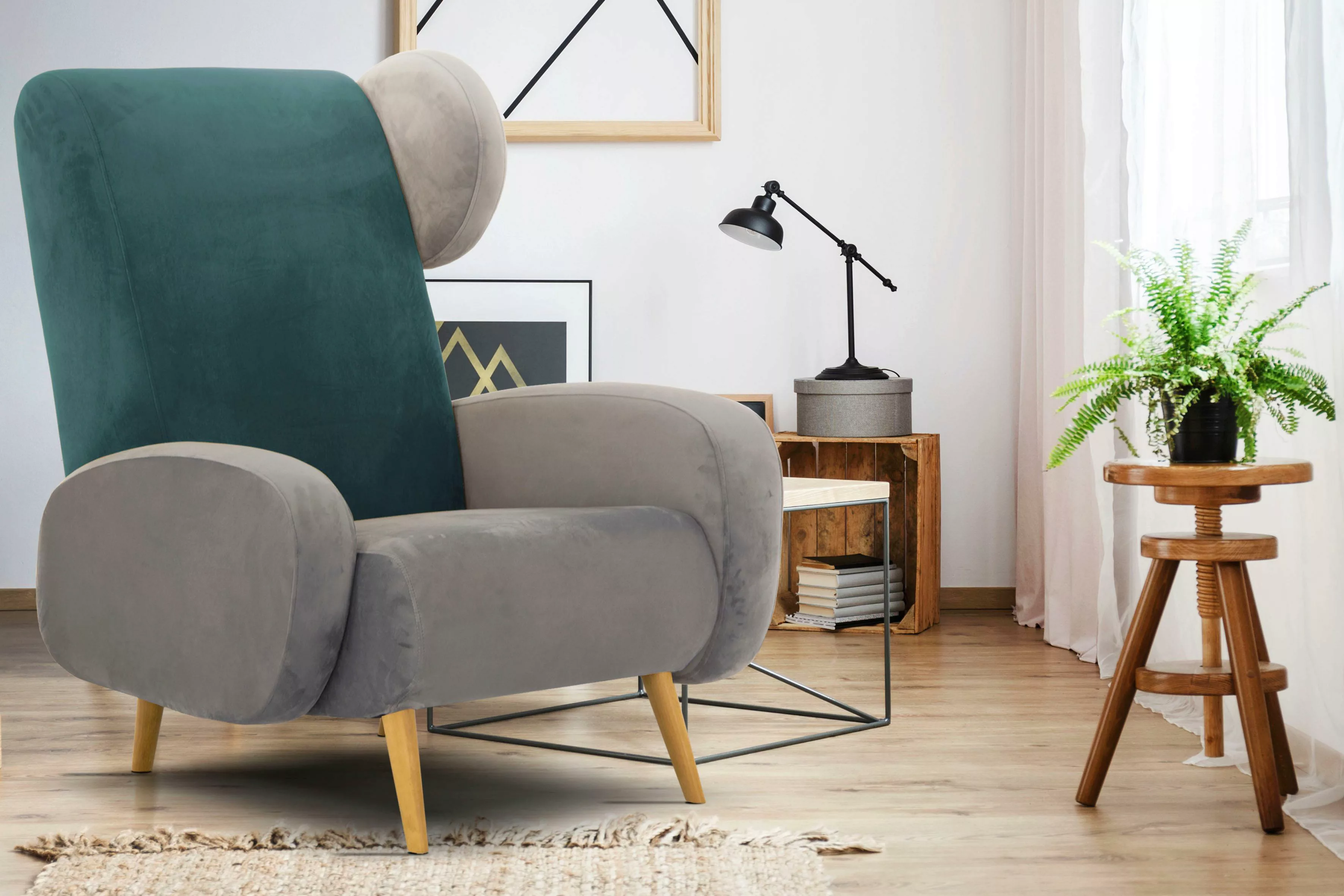 Home affaire Sessel "Gox Ohrensessel", in außergewöhnlicher stylischer Opti günstig online kaufen