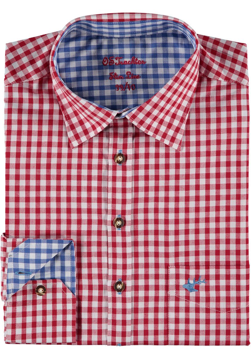 OS Trachten Trachtenhemd Smegy mit Hirsch-Stickerei, günstig online kaufen